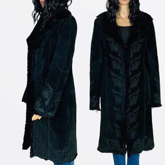 Express Black Leather Jacket Classic Style - Picture 2 of 16